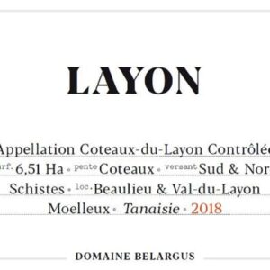 2018 Domaine Belargus, Coteaux du Layon, Layon 6x75cl