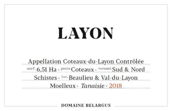 2018 Domaine Belargus, Coteaux du Layon, Layon 6x75cl